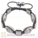 Handmade Pave Crystal Square Alloy Bracelets With Skull Bead