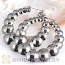 80mm Black Basketball Wives Bamboo Buddhist Bead Hoop Earrings