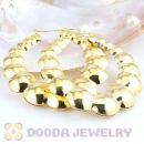 80mm Gold Basketball Wives Bamboo Buddhist Bead Hoop Earrings