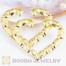 85×80mm Gold Basketball Wives Bamboo Heart Hoop Earrings Wholesale