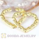 85×90mm Gold Basketball Wives Bamboo Heart Hoop Earrings Wholesale