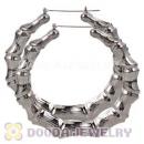 90mm Black Basketball Wives Bamboo Hoop Earrings Wholesale