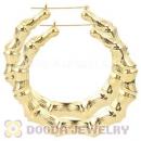 90mm Gold Basketball Wives Bamboo Hoop Earrings Wholesale