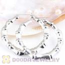 85mm Platinum Plated Basketball Wives Bamboo Hoop Earrings Wholesale