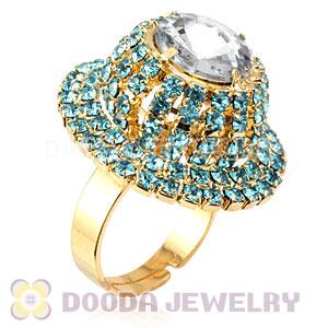 Wholesale Gold Plated Yellow Crystal Finger Rings For Men