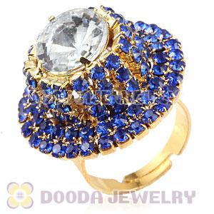 Wholesale Gold Plated Yellow Crystal Finger Rings For Men