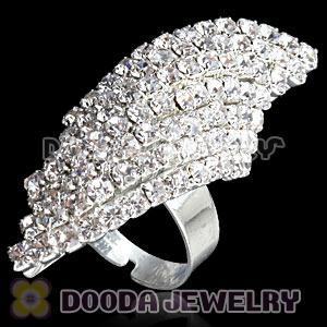 Wholesale Silver Plated White Crystal Ring For Women 