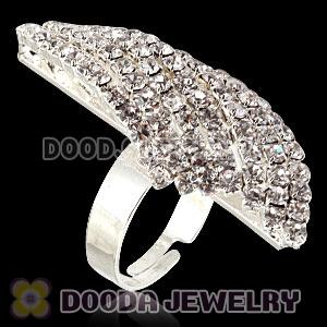 Wholesale Silver Plated White Crystal Ring For Women 