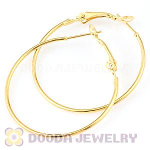 35mm Gold Plated Hoops For Basketball Wives Earrings Accesories