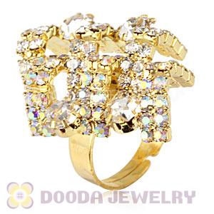 Wholesale Unisex Gold Plated Crystal Finger Ring