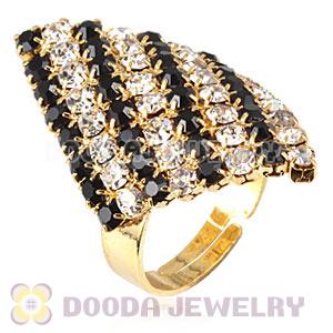 Wholesale Unisex Gold Plated White Crystal Diamond Ring