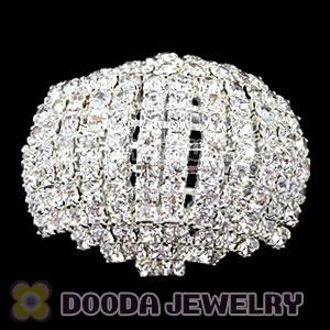 Wholesale Silver Plated Unisex White Crystal Nail Ring 