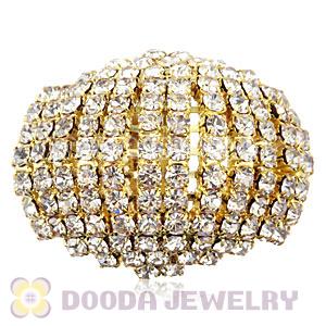 Wholesale Gold Plated Unisex White Crystal Nail Ring 