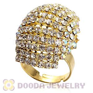 Wholesale Gold Plated Unisex Crystal Nail Finger Ring