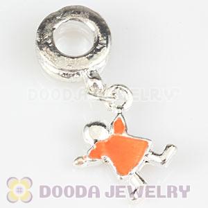Silver Plated Enamel European Litter Boy Dangle Charm Bead Wholesale