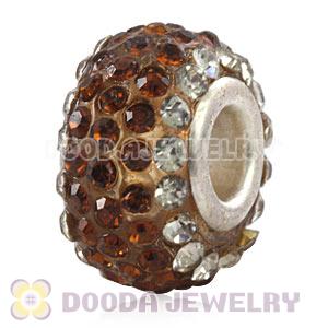 Wholesale European Pave Crystal Bead With Alloy Core