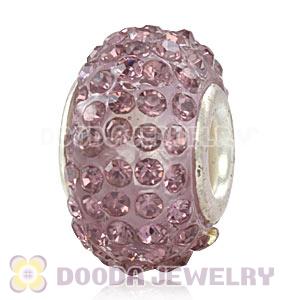Wholesale European Lavender Pave Crystal Bead With Alloy Core