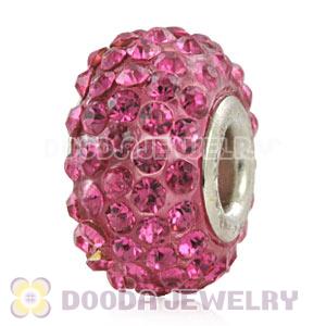 Wholesale European Rose Pave Crystal Bead With Alloy Core