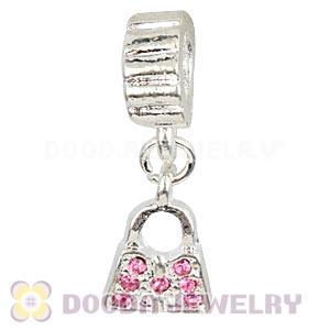 Silver Plated European Handbag Dangle Charms With Stone Wholesale