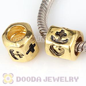 Wholesale Gold Plated European Heart Cross Anchor Bead