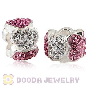  925 Sterling Silver Heart Charm Beads With Austrian Crystal Wholesale 