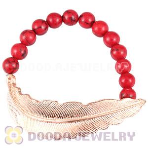  Red Coral Feather Beaded Bracelets Wholesale 