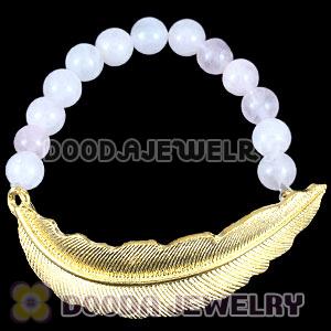 Pink Agate Feather Beaded Bracelets Wholesale