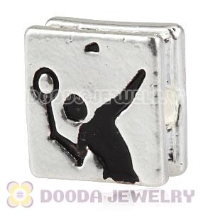 London 2012 Olympics Badminton Square Alloy Beads Wholesale