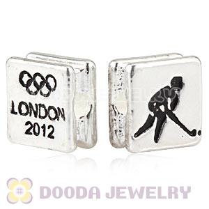 London 2012 Olympics Hockey Alloy Square Beads Wholesale