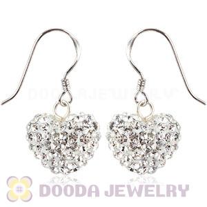Pave Czech Crystal Sterling Silver Heart Earrings Wholesale