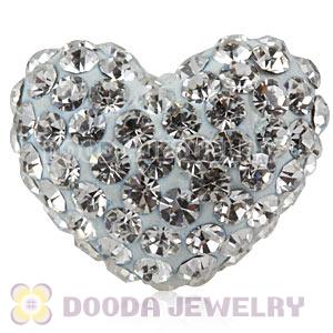 Pave Czech Crystal Heart Beads Earrings Component Findings 