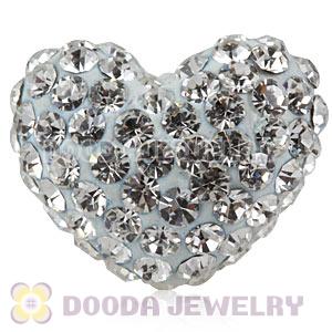 Pave Czech Crystal Heart Beads Earrings Component Findings