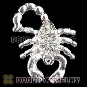 Handmade Silver Plated Scorpion Charms Beads With Crystal Wholesale