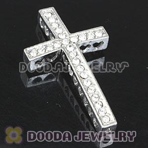 Handmade Platinum Plated Holy Cross Charms Beads With Crystal Wholesale
