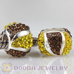  925 Sterling Silver Charm Beads With Austrian Crystal Wholesale 