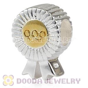 Sterling Silver 2012 London Olympic Rosette Bead Fit European Olympics Bracelet
