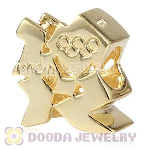 Gold Plated Silver 2012 London Olympic Logo Bead Fit European Olympics Bracelet
