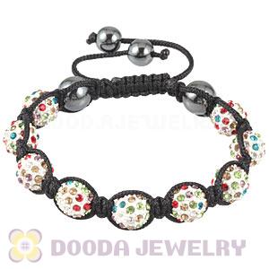 Handmade Pave Crystal Ball Bead Bracelets With Hematite Wholesale