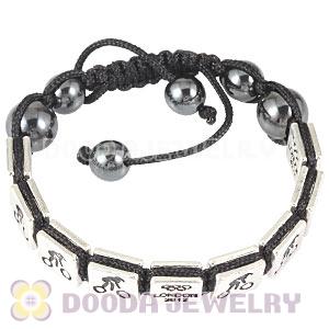 Handmade London 2012 Olympics Cycling BMX Square Alloy Bracelets With Hematite