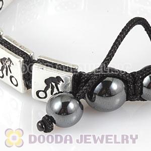 Handmade London 2012 Olympics Cycling BMX Square Alloy Bracelets With Hematite