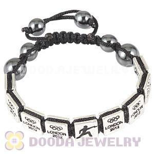 Handmade London 2012 Olympics Fencing Square Alloy Bracelets With Hematite