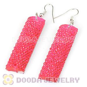 Basketball Wives Pink Crystal Bamboo Hoop Earrings Cheap