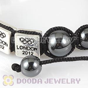 Handmade London 2012 Olympics Hockey Square Alloy Bracelets With Hematite