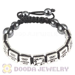 Handmade London 2012 Olympics Modern Pentathlon Square Alloy Bracelets With Hematite