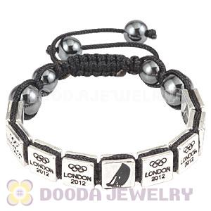 Handmade London 2012 Olympics Sailing Square Alloy Bracelets With Hematite
