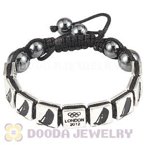 Handmade London 2012 Olympics Sailing Square Alloy Bracelets With Hematite