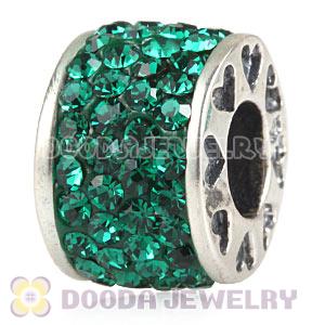  925 Sterling Silver Romance Charm Beads With Aqua Austrian Crystal Wholesale 