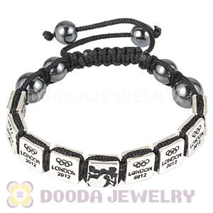 Handmade London 2012 Olympics Boxing Square Alloy Bracelets With Hematite