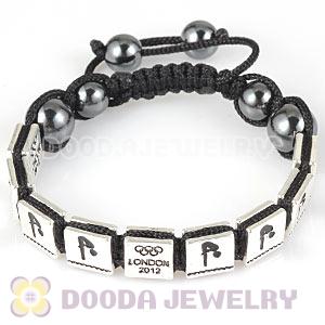 Handmade London 2012 Olympics Diving Square Alloy Bracelets With Hematite