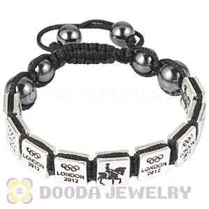Handmade London 2012 Olympics Equestrian Dressage Square Alloy Bracelets With Hematite